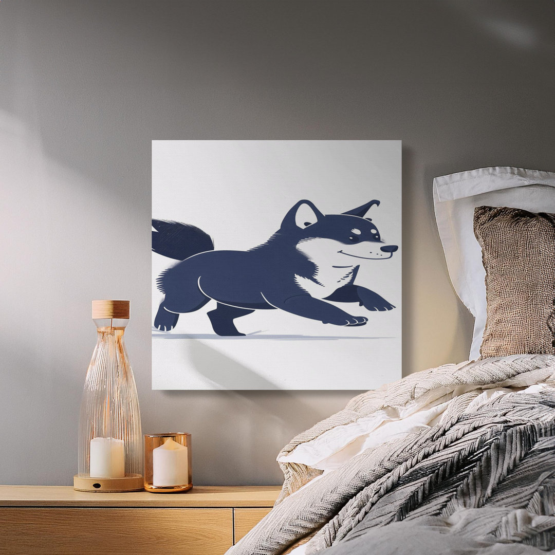 Playful Blue Shiba Inu Canvas Print
