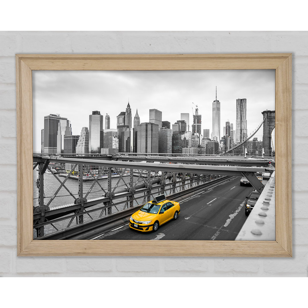 New York On The Bridge Yellow Cab - Druck