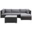 Garden Corner Sofa with Table 4 Seater SANO II Right Hand Modular PE Rattan Black