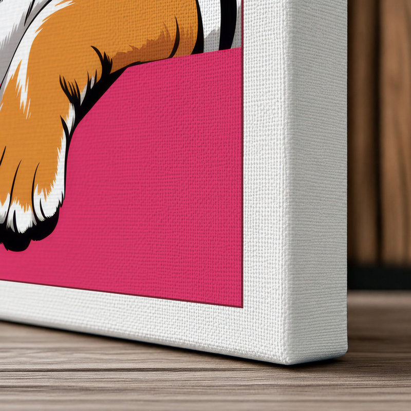 Tiger Face Forward Modern - Print, 30x20 - 76.2 x 50.8 cm, White Border