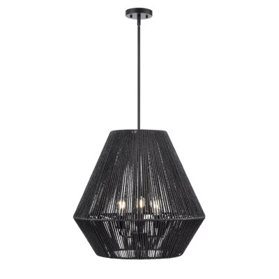 Dejanea 22" Wide 3-Light Pendant - Matte Black