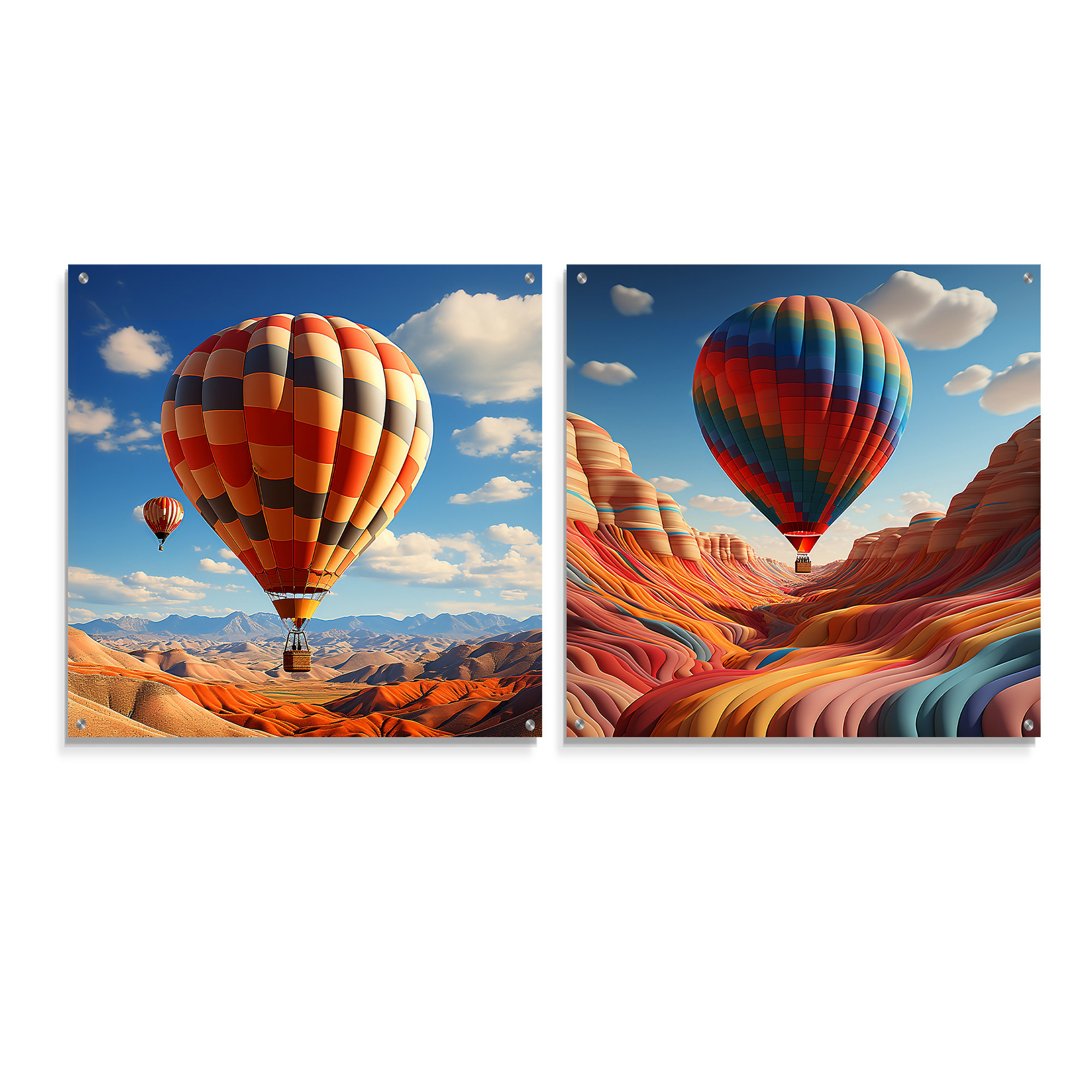 Latitude Run® Abstract Colorful Balloon Soaring - Hot Air Balloon