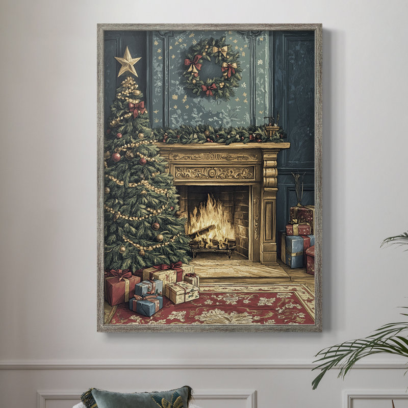 «Christmas Holiday Art», impression encadrée en bois massif, H 15 po x l 12 po