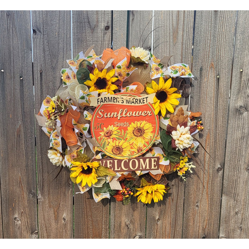 Couronne de tournesol en filet Welcome