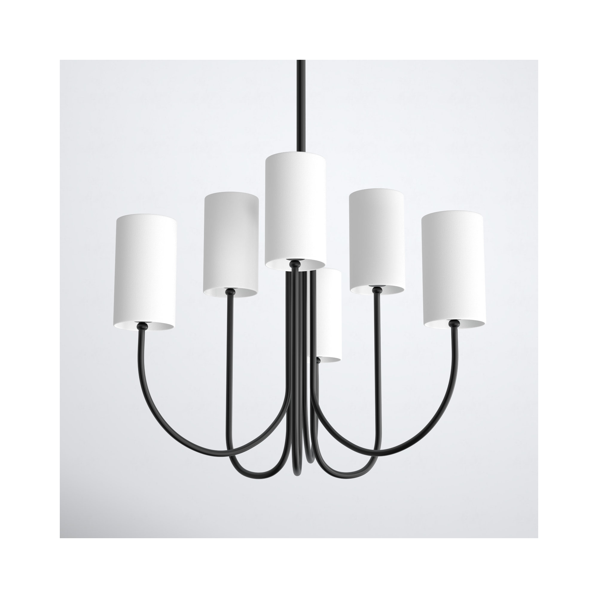 6 - Light Metal Chandelier, Old Bronze