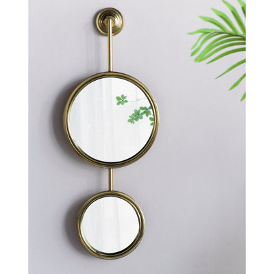 2 Circle Mirrors For Wall Decor, Unique Contemporary Wall Mirror For Living Room Bedroom Entryway,11" X 28.5"