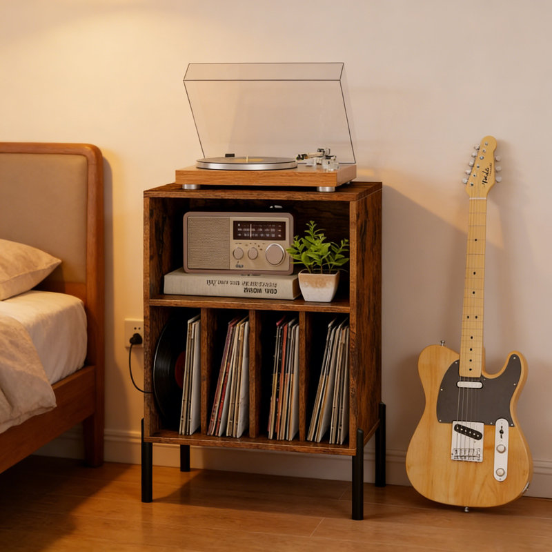 78cm H Media Shelves, Brown