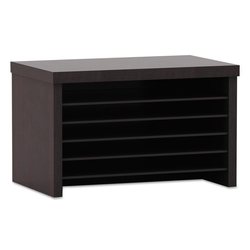 Espresso Woodgrain Laminate 6-Compartment File Organizer