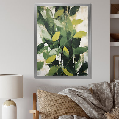 " Abstract Green Plants Minimalism Retro Collage I " by Designart