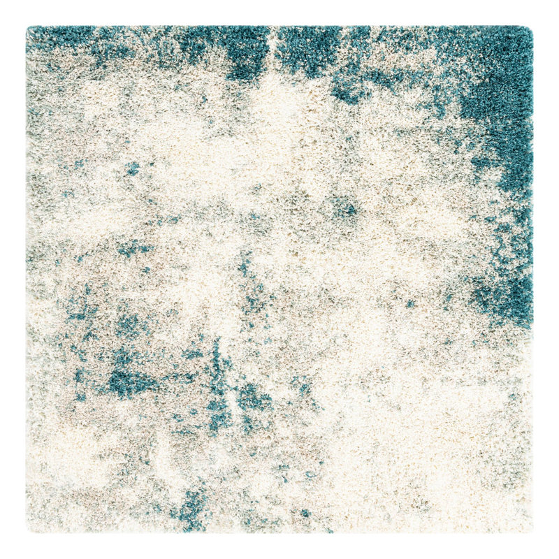 Performance Abstract Indoor Rug, Square 5'1"
