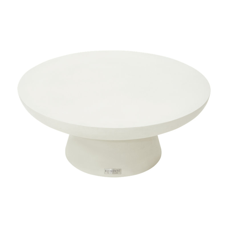 KYLIX Concrete Coffee Table 35.6cm H X 66cm L X 66cm W, 35.6cm H x 86cm W x 86cm D, White
