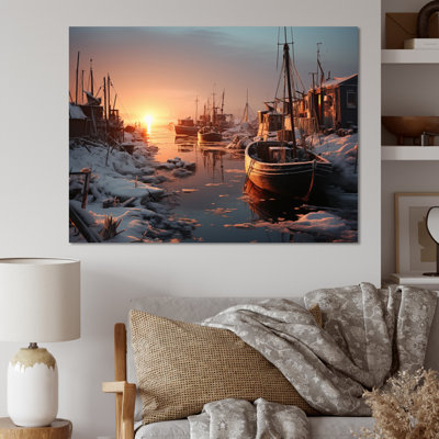 " Winter Landscape Icy Harbor "
