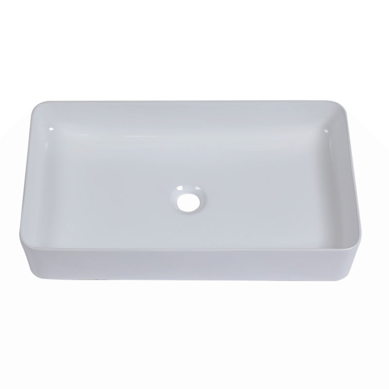 24"X14"  Ceramic Rectangular Vessel Bathroom Sink