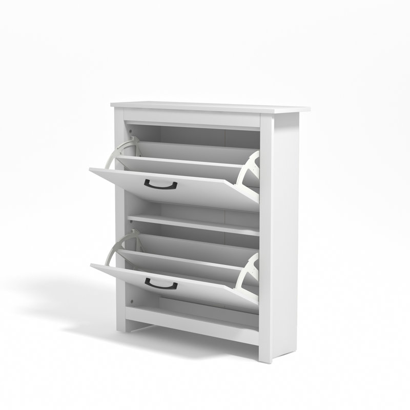 12 Pair Shoe Storage Cabinet, White
