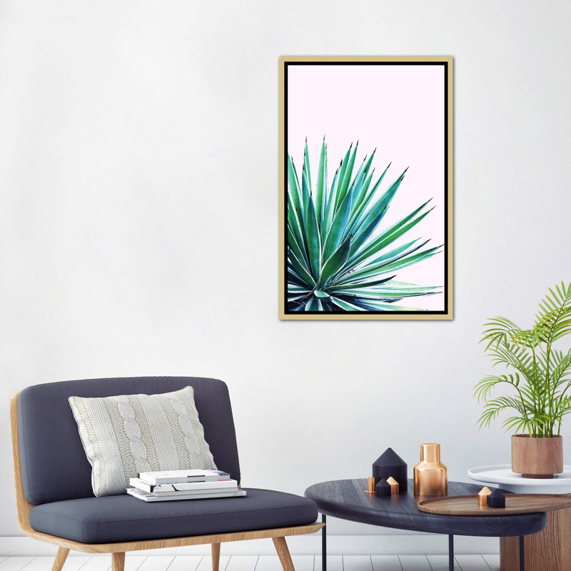 « agave love »-impression sur l’image, H 60 po x l 40po x P 1,5 po, Toile encadrée d'or