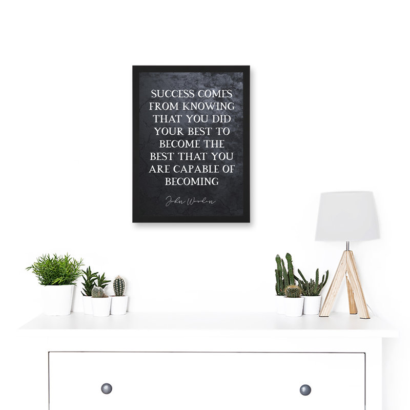 Success Knowing That You Did Your Best Basketball Coach Inspiring Sports - Single Picture Frame Print