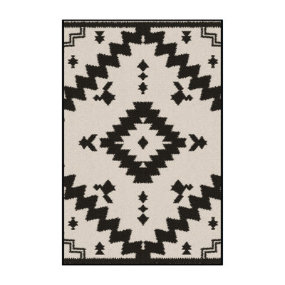 Tapis beige moelleux moelleux à motif géométrique rustique Eichhorn