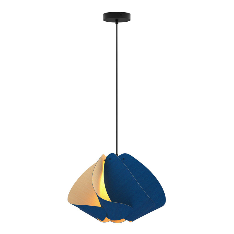 Luminaire suspendu Matilda, H 10,6 po x l 17,4 po x P 17,4 po, Bleu