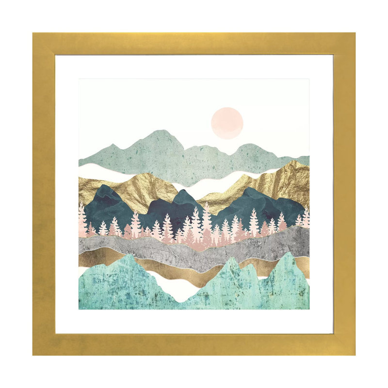 Summer Vista - Imprimé, Encadré en papier doré, H 16 po x l 16 po x p 1 po