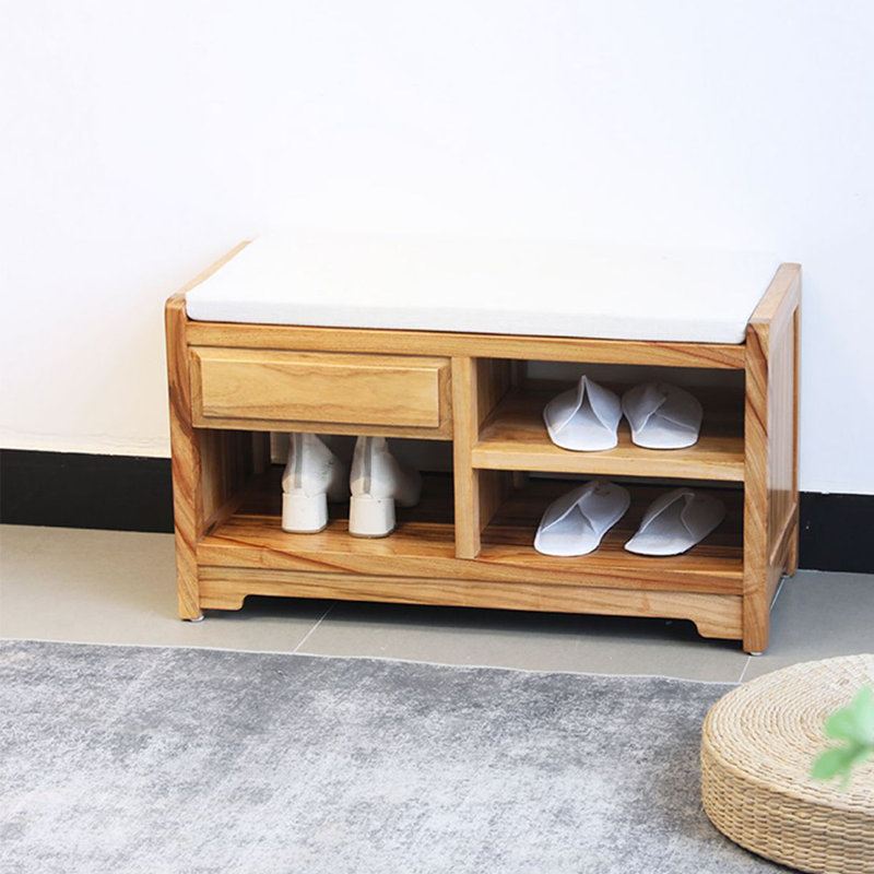 6 Pair Solid Wood Shoe Storage Bench