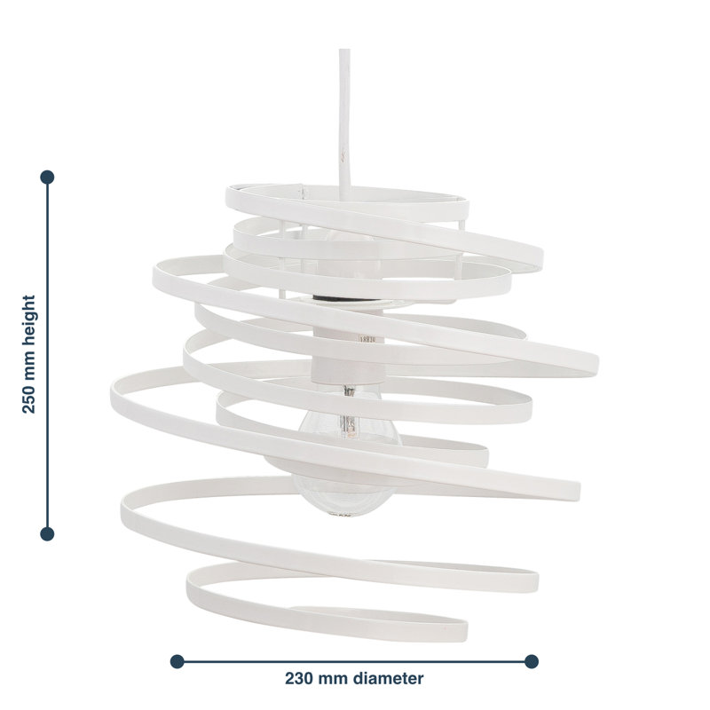25cm H Metal Novelty Pendant Shade ( Uno ), White
