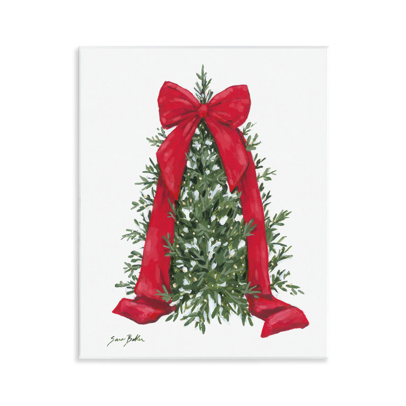 Plaque murale verte festive avec ruban, design par Sara Baker