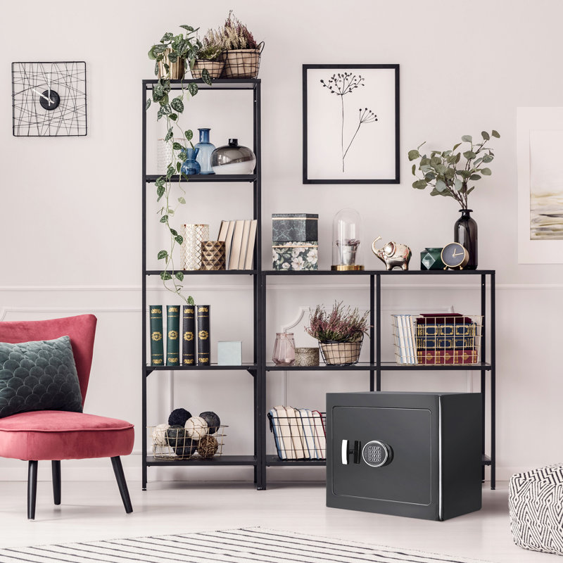 Coffre-fort pour bijoux avec tablettes amovibles 1,01 pi cubes noir