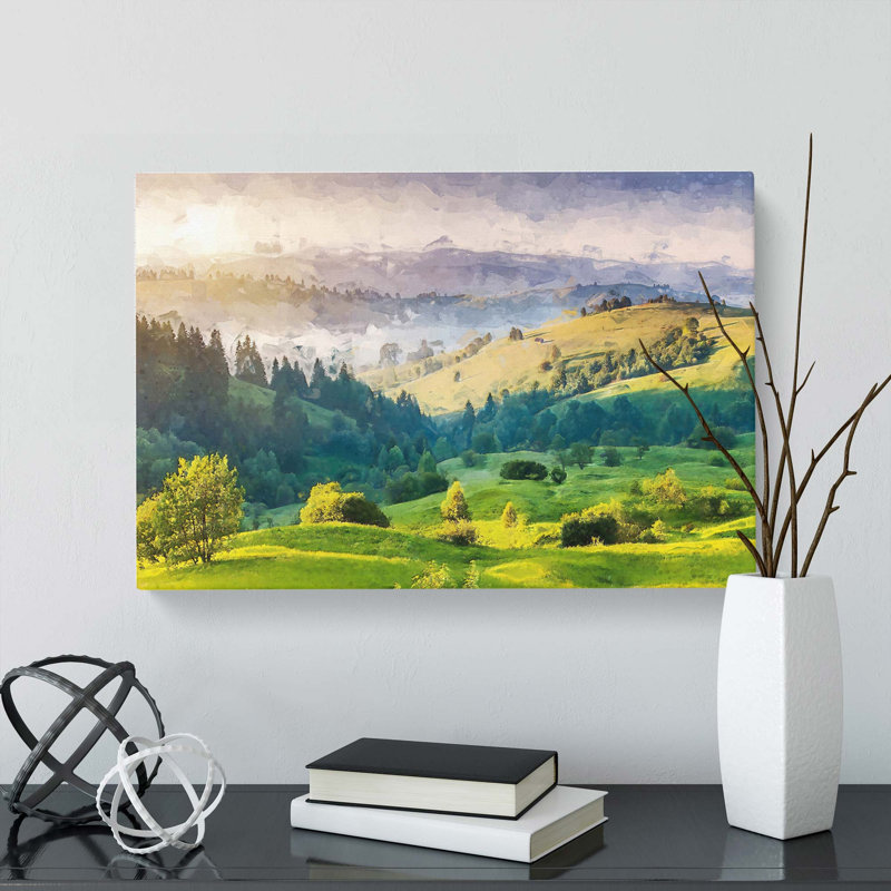 Rolling Hills Of India In Abstract - Wrapped Canvas Print, 40cm H x 60cm W x 3cm D