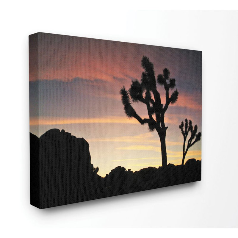 «Desert Tree Sunset Silhouette», impression, Toile tendue, H 36 po x l 48 po x P 1,5 po