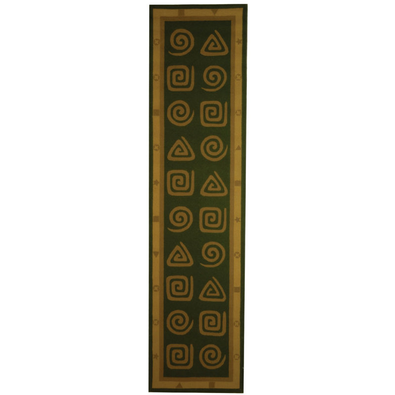 Ardilla Hand Hooked Wool Pile Abstract Rug, Runner 2'6" x 10'
