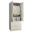 Armoire en bois Emma avec deux tiroirs et barres suspendues blanches Emma