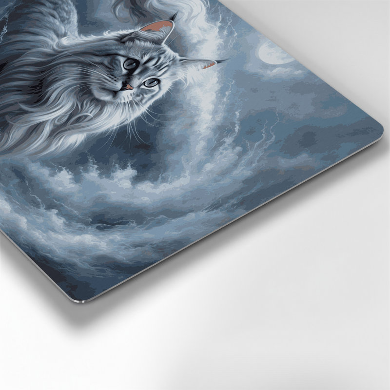 Cats Nebelung, art mural en métal bleu