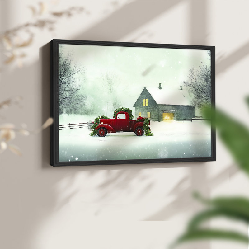 Chirstmas Art-LXI -Framed Print - Restickable, H 16 po x l 20 po, Noir, noir, noir, noir