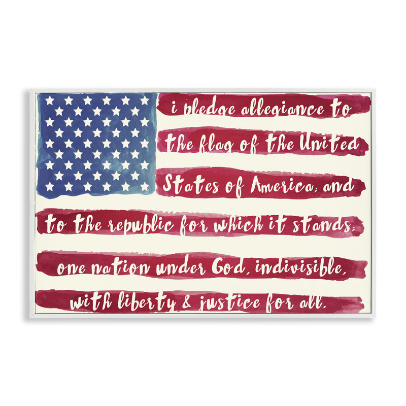 «Pledge Of Allegiance», giclée encadrée, design par Sophie 6, H 12 po x l 18 po, Giclée encadrée blanc bord de mer