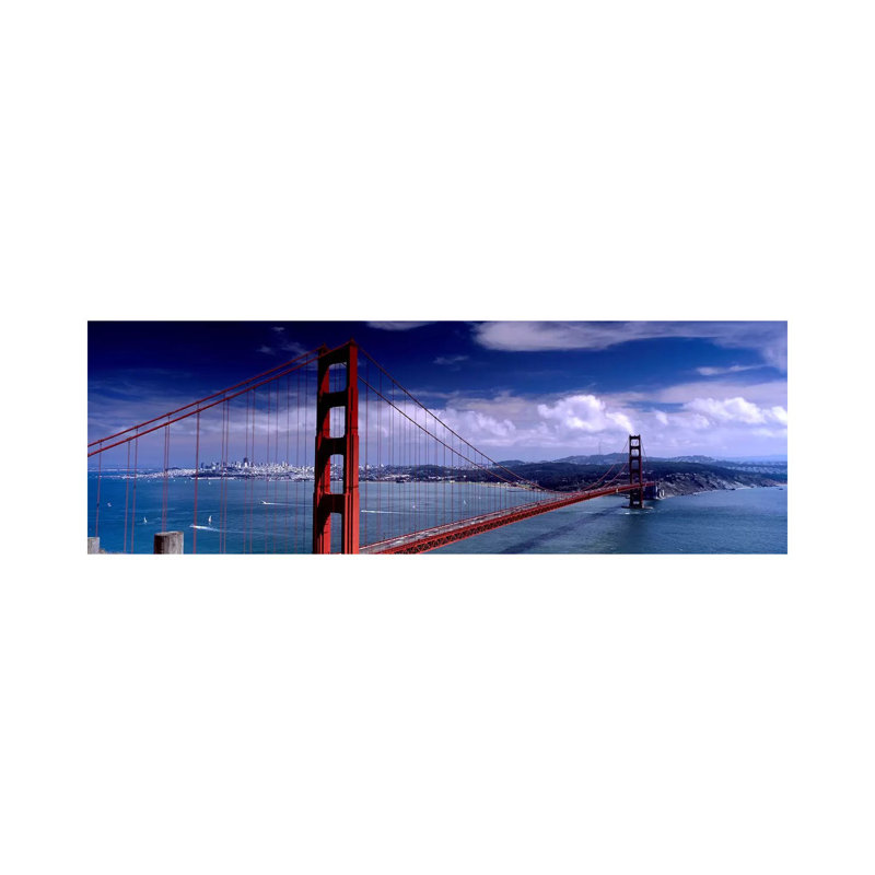 Bridge Over A River, Golden Gate Bridge, San Francisco, California, USA - Wrapped Canvas Panoramic Print