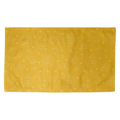 Tapis jaune/blanc fait main