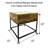 Hand-crafted Natural Wood And Iron Square Side Table