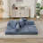 Chenille Convertible Sofa Bed: Foldable Mattress Couch, Floor Lounge, Armrest Support-299494756
