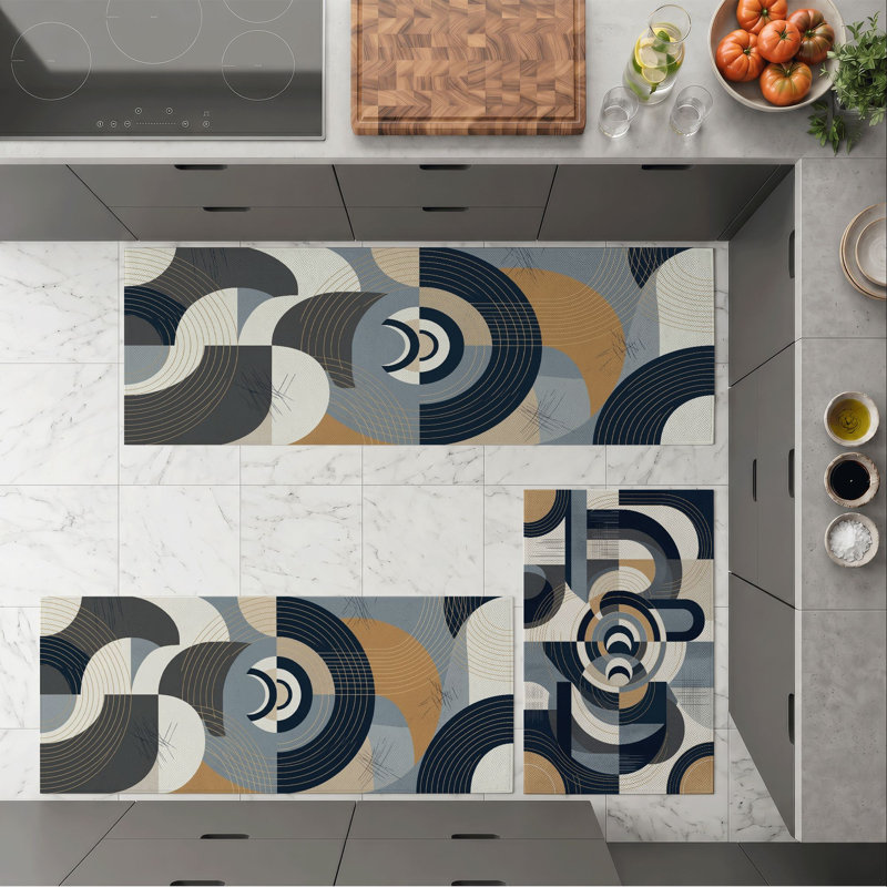 Tapis de cuisine lavables antidérapants Abstract Waves