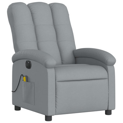 vidaXL Massage Recliner Chair, Adjustable Backrest/ Footrest, Fabric