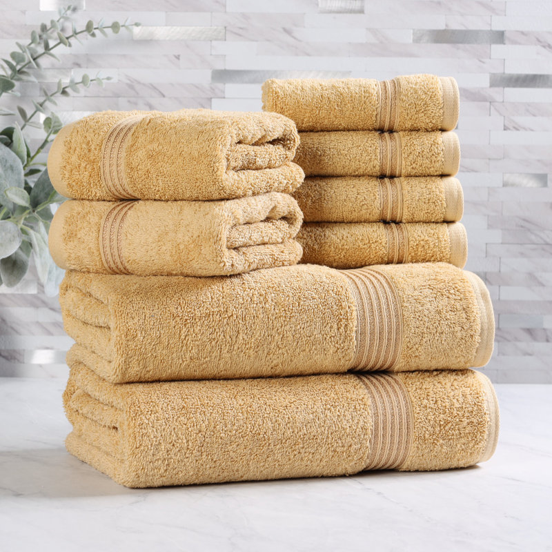 Ensemble de serviettes de bain 8 pièces Alexia Heritage, Doré