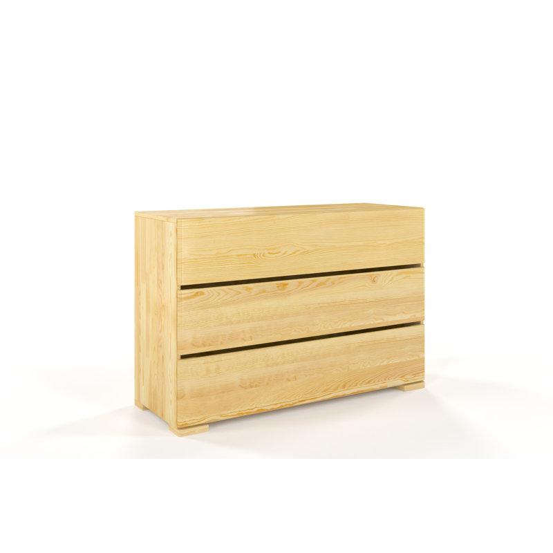 Marchell Solid Wood 120 cm W Chest of 3 Drawers, Natural