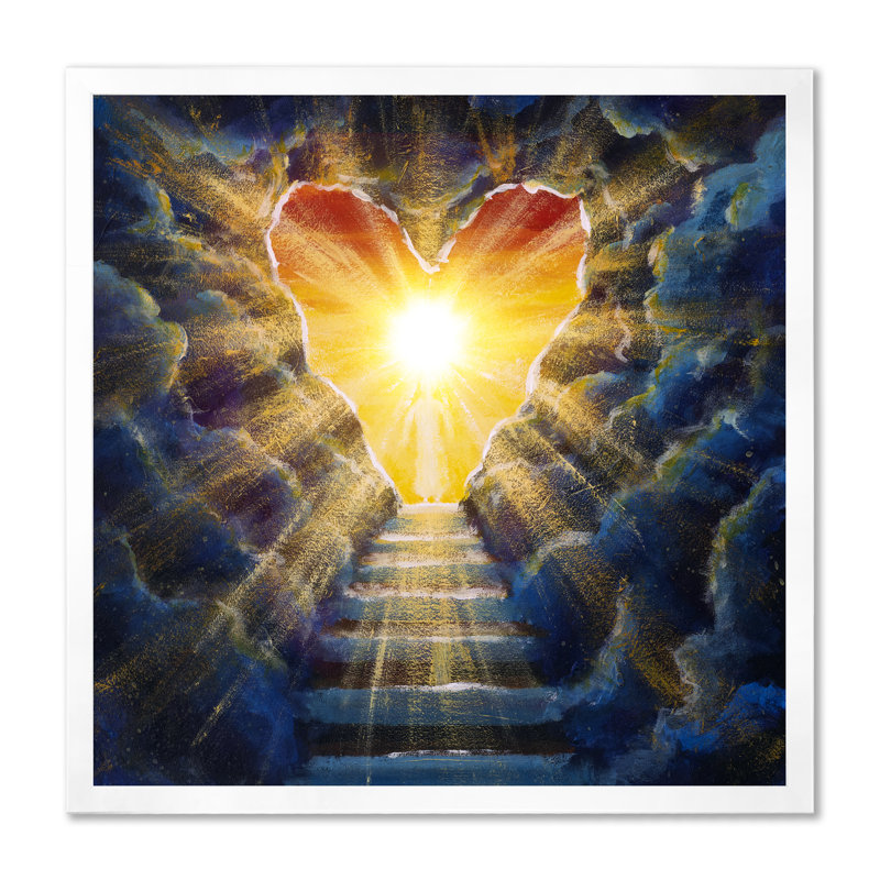 Stairway to He Heaven - Peinture, Impression blanche sur toile encadrée, H 30 po x l 30 po x P 1 po