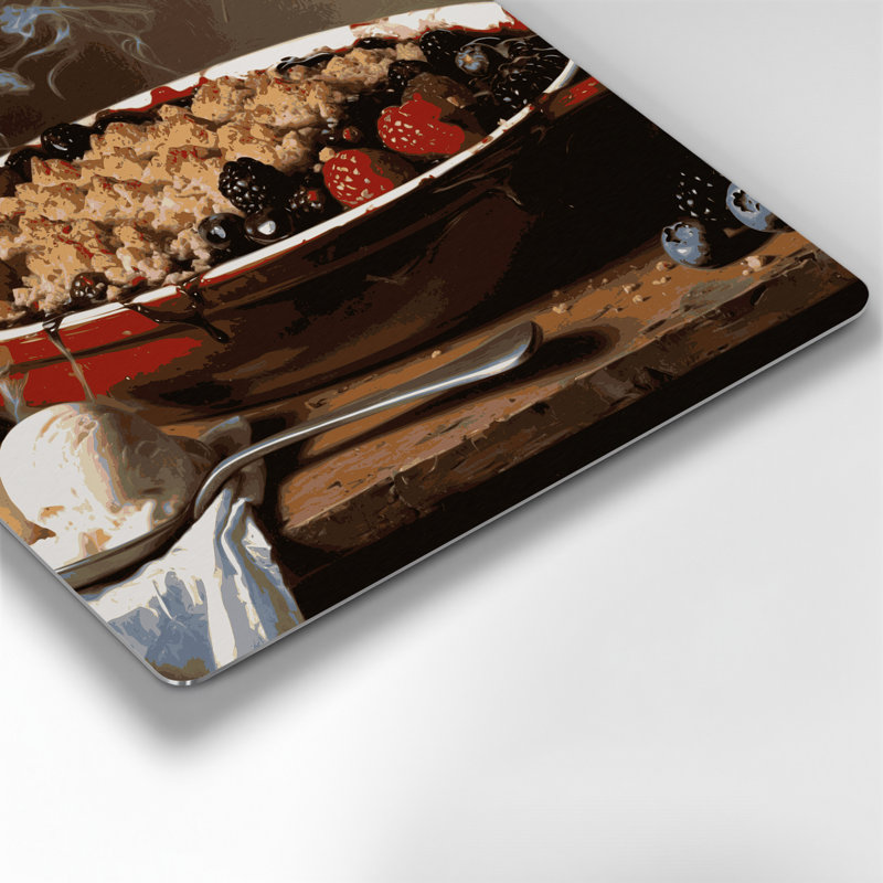 Art mural en métal noir Desserts Berry crumble, H 12 po x l 12 po