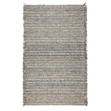 Frills Wool Striped Area Rug in Blue/Gray