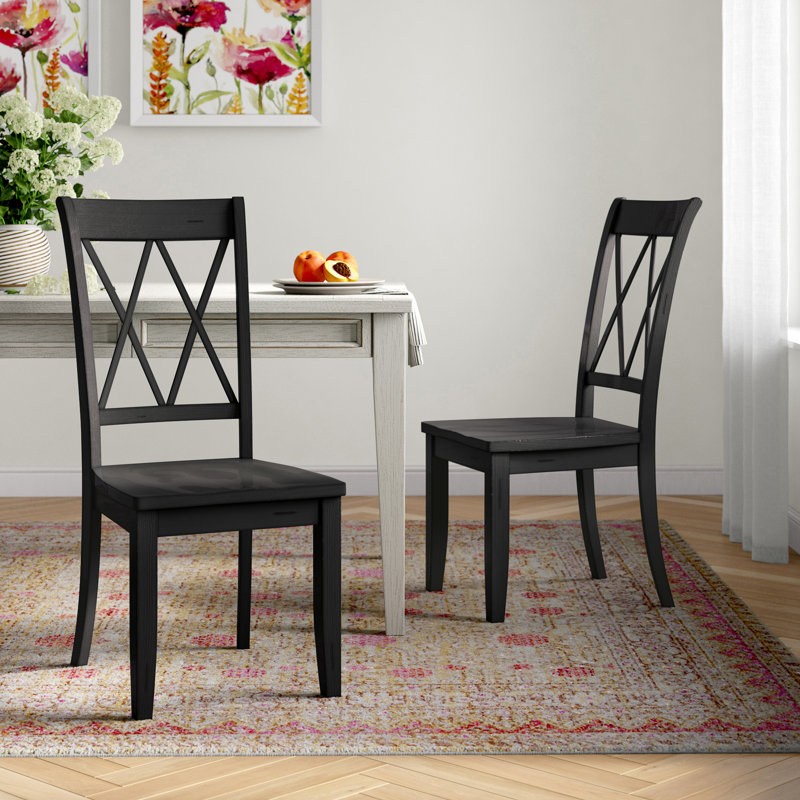 Eshell 19'' H Solid Wood Side Chair, Black