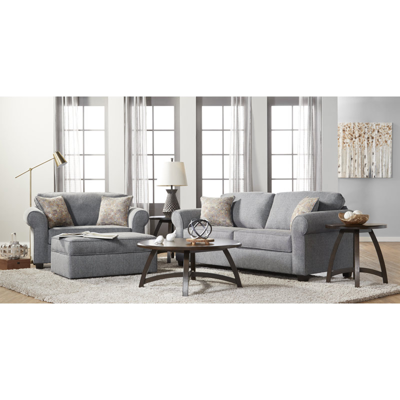 Repose-pieds rectangulaire avec rangement rembourré, Mélange de polyester bleu Tully
