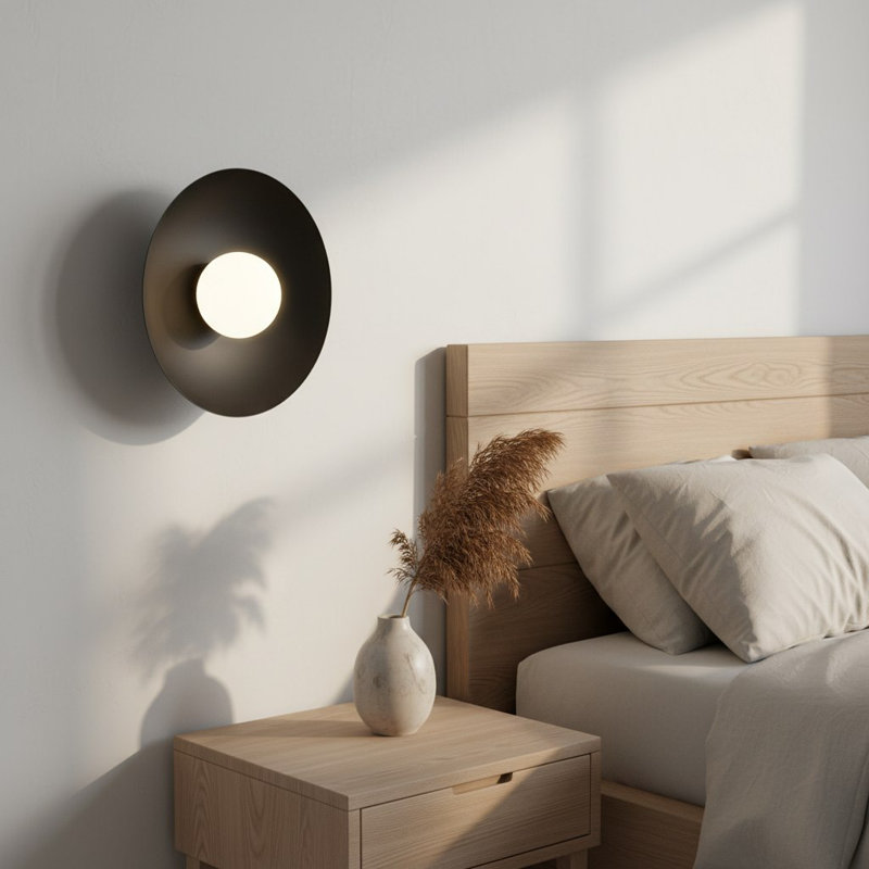 Steel Flush Mounted Sconce, Black