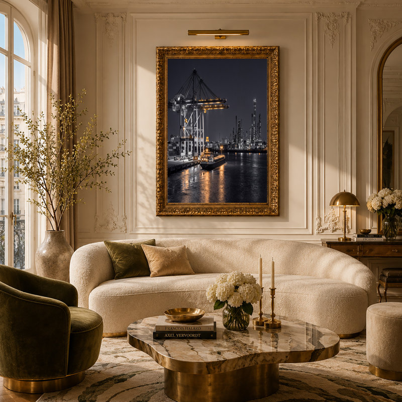 Art mural jaune sur toile jaune, 36"H x 48"W