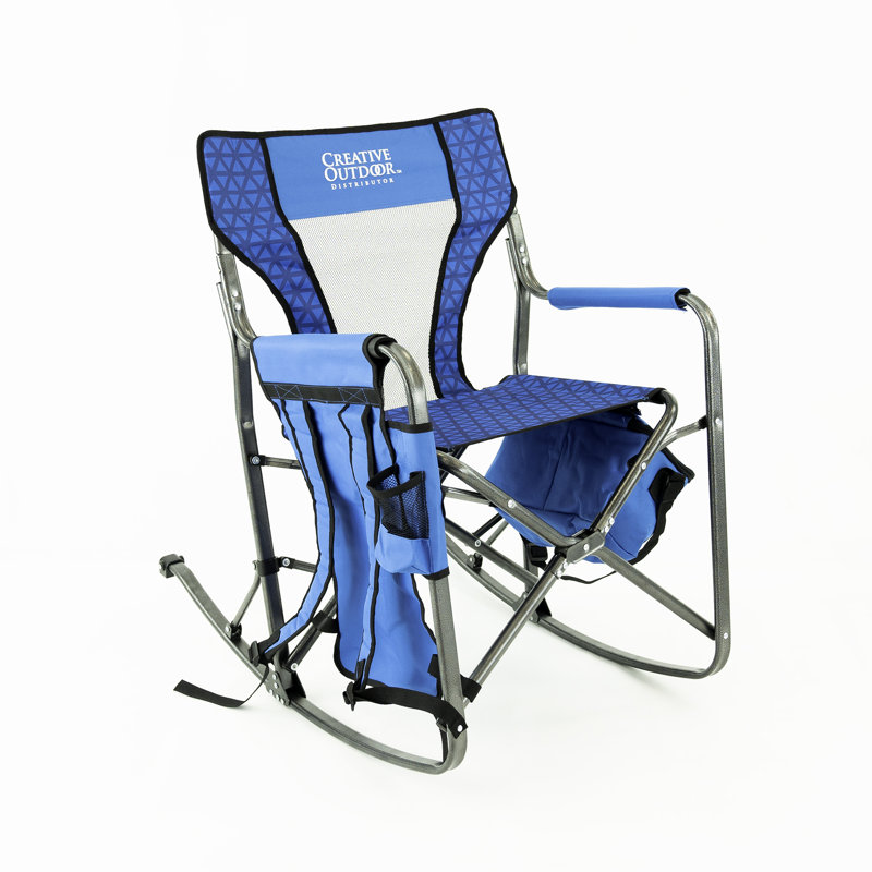Chaise berçante pliante avec glacière glacière | Diamant forêt, Bleu